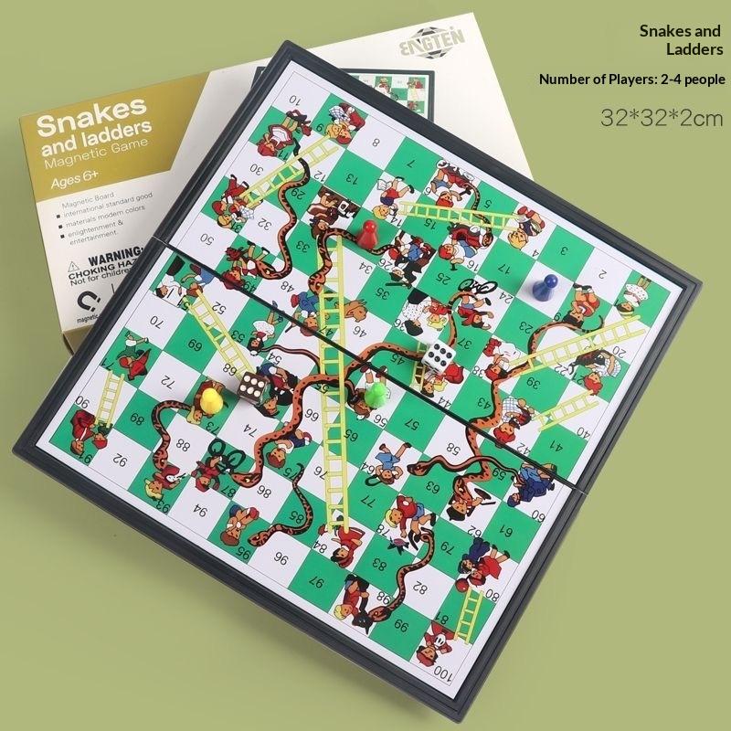 Desktop Foldable Snake Ladder Board And Game Family Chessboard Portable