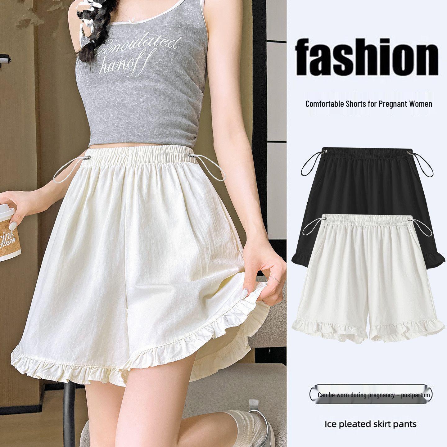 

Petite Summer Maternity Lace Shorts, 2026 Wide-Leg Style, Thin, No Belly Support M (85-115 cm)