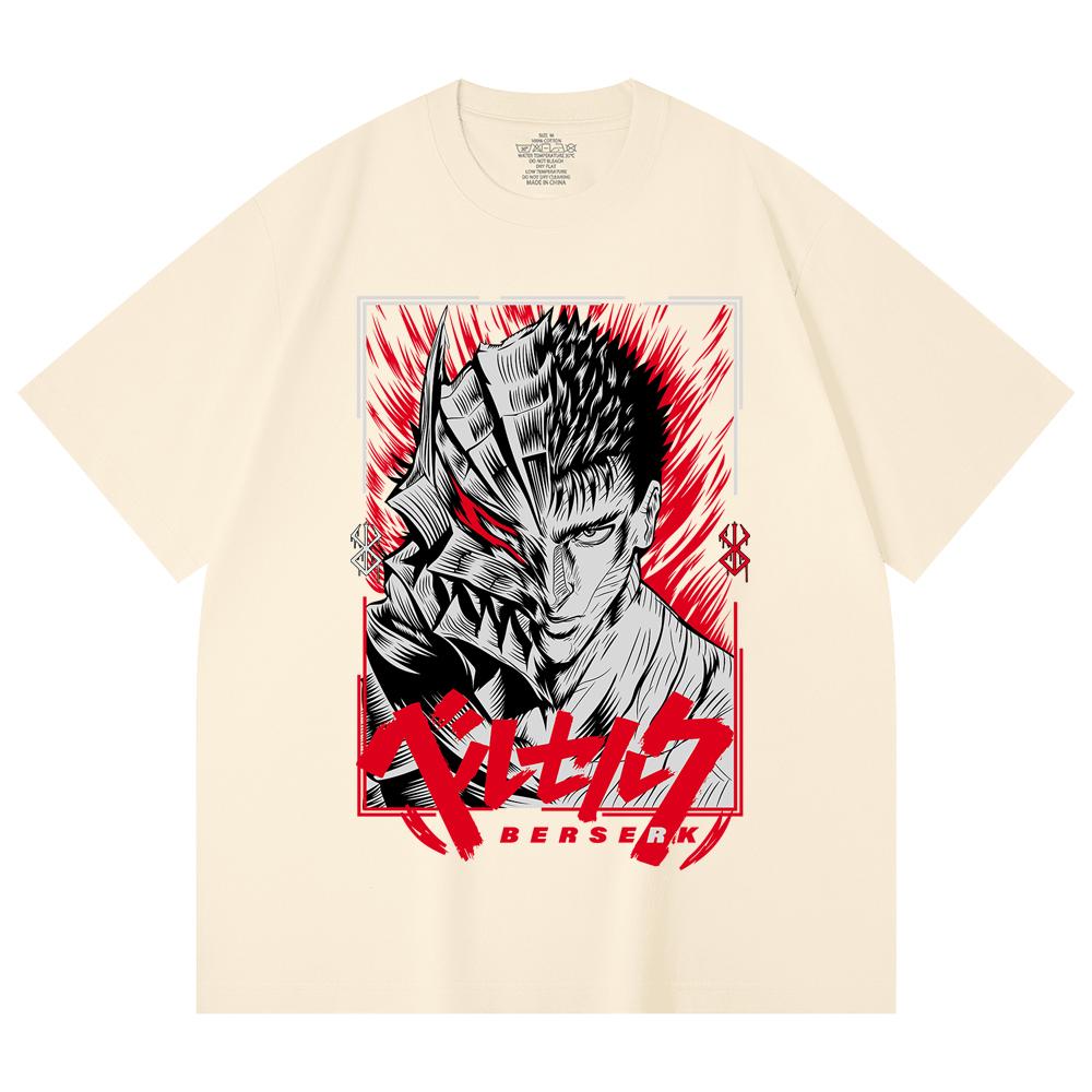 230 Gsm 100% Cotton Berserk V8 Print Unisex Heavy Cotton T Shirt