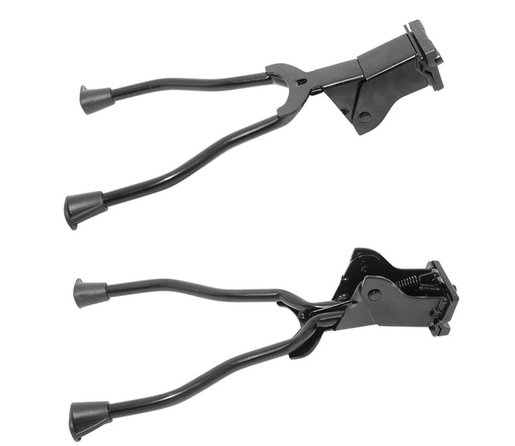 KUNANG Bike Kickstand, Double-Leg Iron Bicycle Kickstand for Mountain Bikes, Road Bikes, and 26-28 Inch Bikes, Adjustable Height, Iron, Black