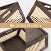 Multipurpose Natural Wood Handwoven Storage Basket With Space Saving Designs for Cabinets Portable for Books and Toy
