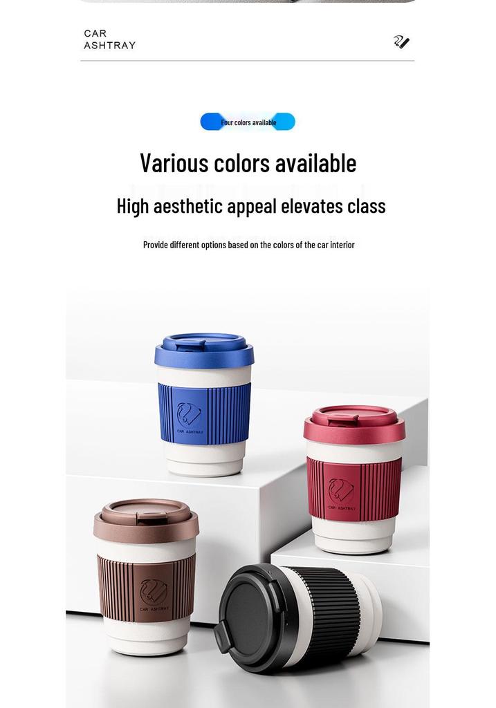 BYD Xia New Model Multifunctional Car Ashtray with Lid & Night Light