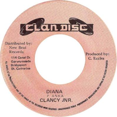 7inch Record CLANCY ECCLES JR. Diana NONE Clan Disc Jamaica Reggae Ska Dub Used