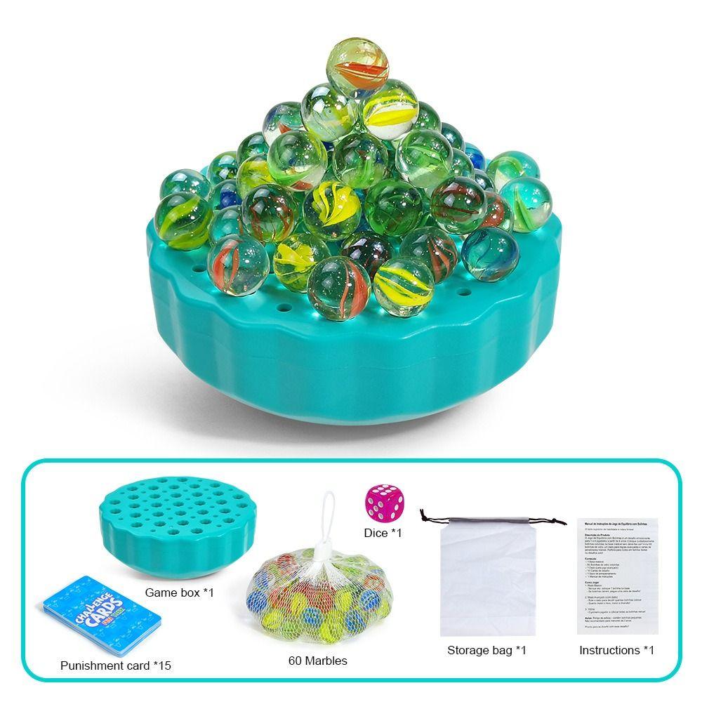 Stored Inside Marble Ball Balancing Game 60 Colorful Marbles Tabletop Puzzle Game  Tabletop Game