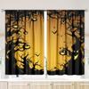 2 sztuki zasłony z nadrukiem anime demona i dyni na Halloween - materiał poliestrowy - odpowiednie do sypialni, salonu, gabinetu an