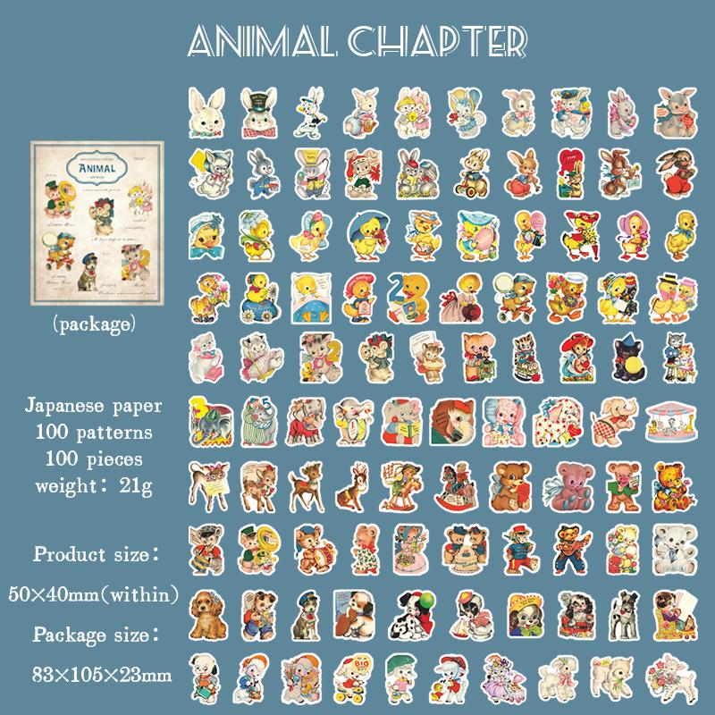 Journamm 100pcs/box Cute Plants Mini Box Stickers DIY Scrapbooking Materials Decor Junk Journal Kawaii Stationery Label Sticker