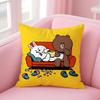 Anime Line Town Brown Bear And Cony Cushion Cover Comfortable Reversible Pillow Cover Ideal For Car Sofa Bedroom & Beyond