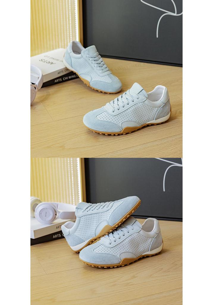 Women's Summer Cowhide German Training Shoes - Breathable, Comfortable, Lace-up, Soft Sole, Versatile Casual Sports Sneakers