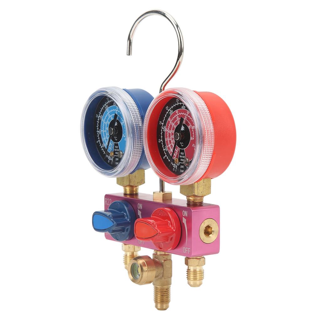 Diagnostic Manifold Gauge Mini G14 Metal Knob Air Conditioning Tool for R22 R32 R410A Refrigerant