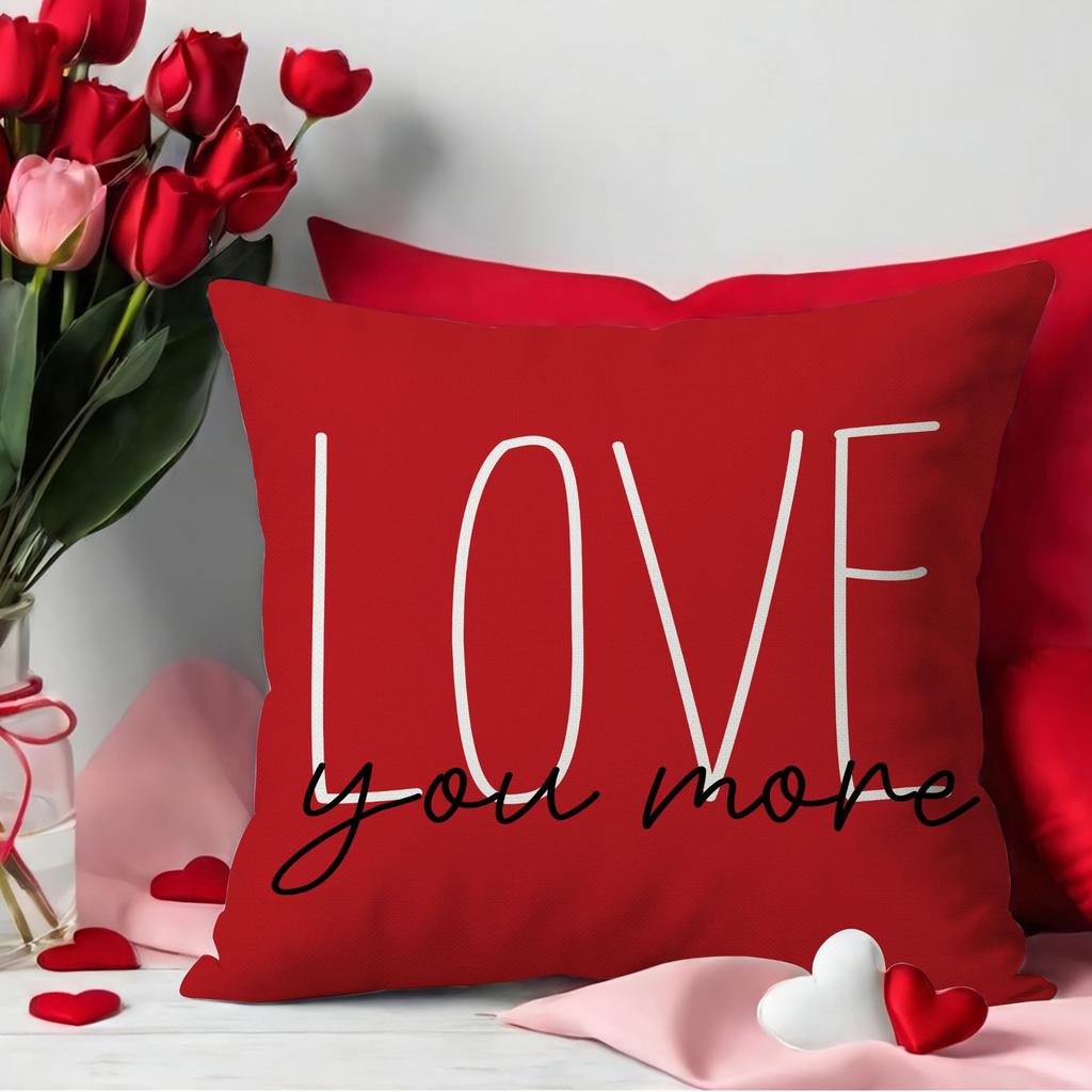 Valentinstag Rot Liebe Hochzeitstag Linienbedruckter Kissenbezug Outdoor Sofa Kissenbezug
