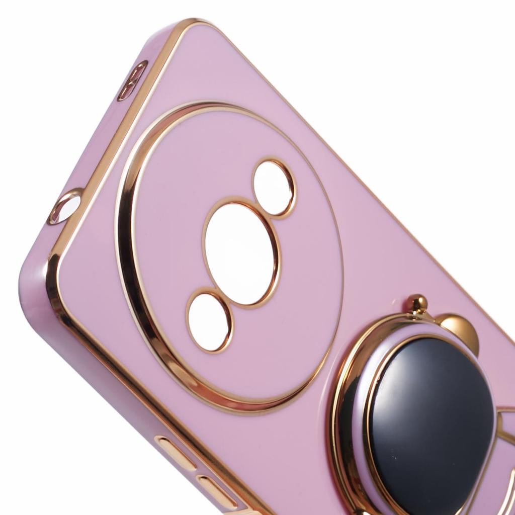 For Xiaomi Redmi A3 4G/Poco C61 4G Electroplating Case Astronaut Kickstand Design TPU Phone Cover