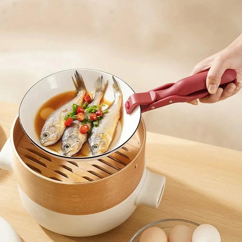 New Silicone Multi-Function Anti-Scald Bowl Clip Heat Resistant Gripper Tongs with Non-Slip Coating Cookware Handles