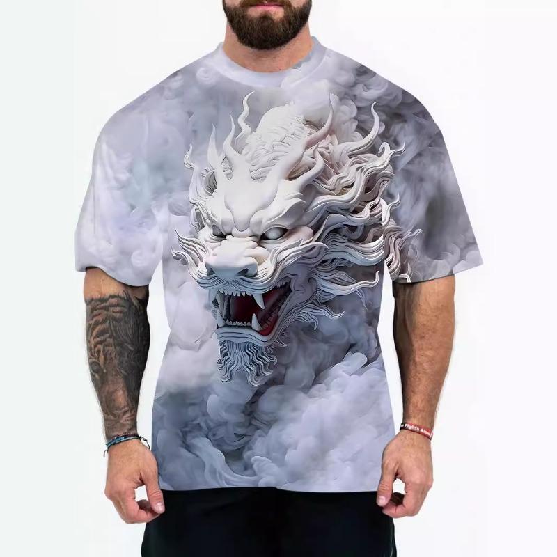 Fashionable 3D Printed T-shirt with Cool Printed Street Trendy Animal Series Round Neck T-shirt
