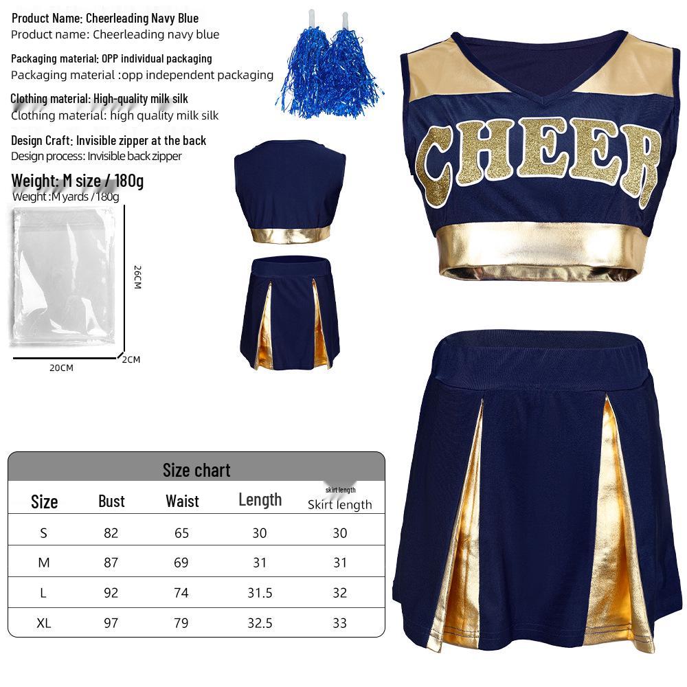 Damen Cheerleading Wettbewerbs Tanzkostüm Set – Kurzer Rock