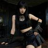 Adjustable Rock Style Lace Arm Protector With Embellished Design For Wrist Support And Stylish Defense