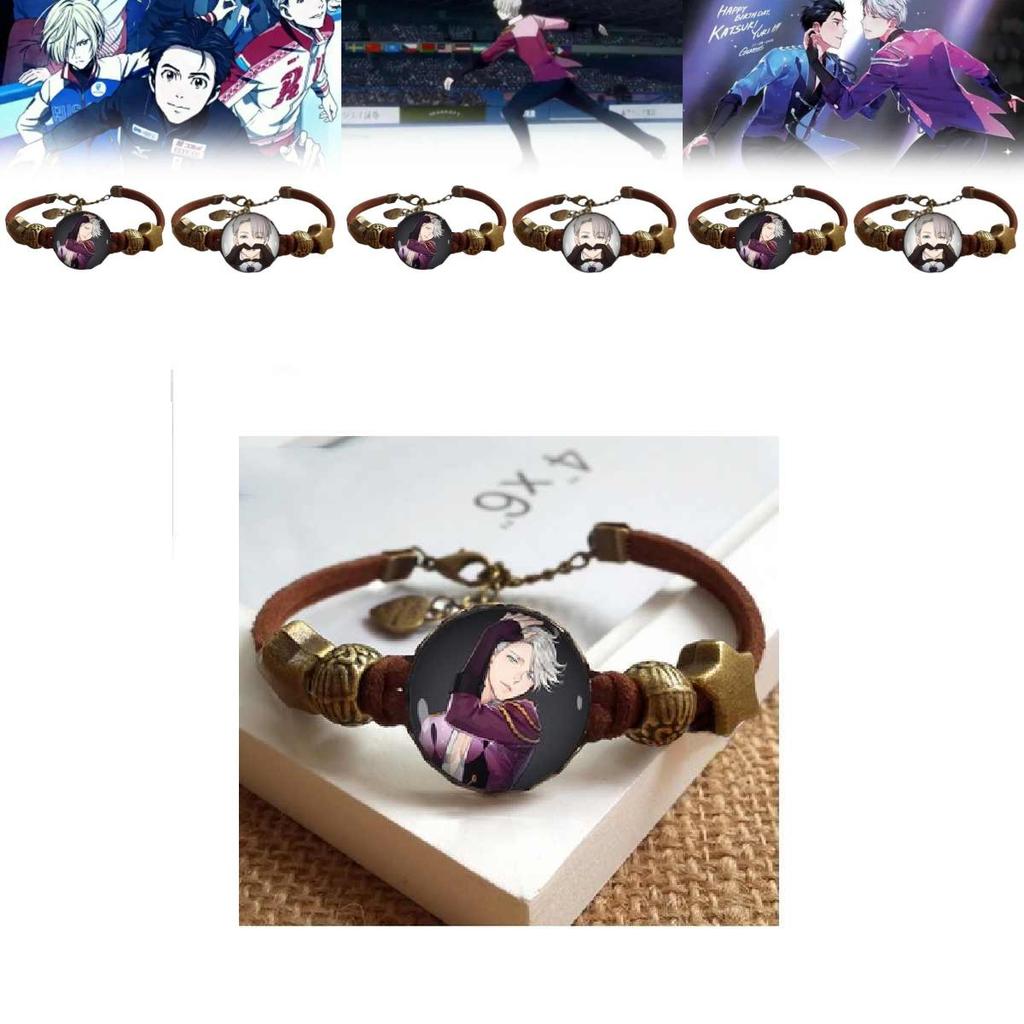 Yuri On Ice Cartoon Character Hand Chain Decorative Glass Wristband For Fans