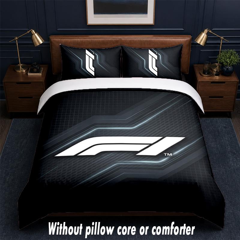 F1 Design Bed Bedding Set 1 Duvet Cover + 2 Pillowcases Soft Breathable Household Bed Linens