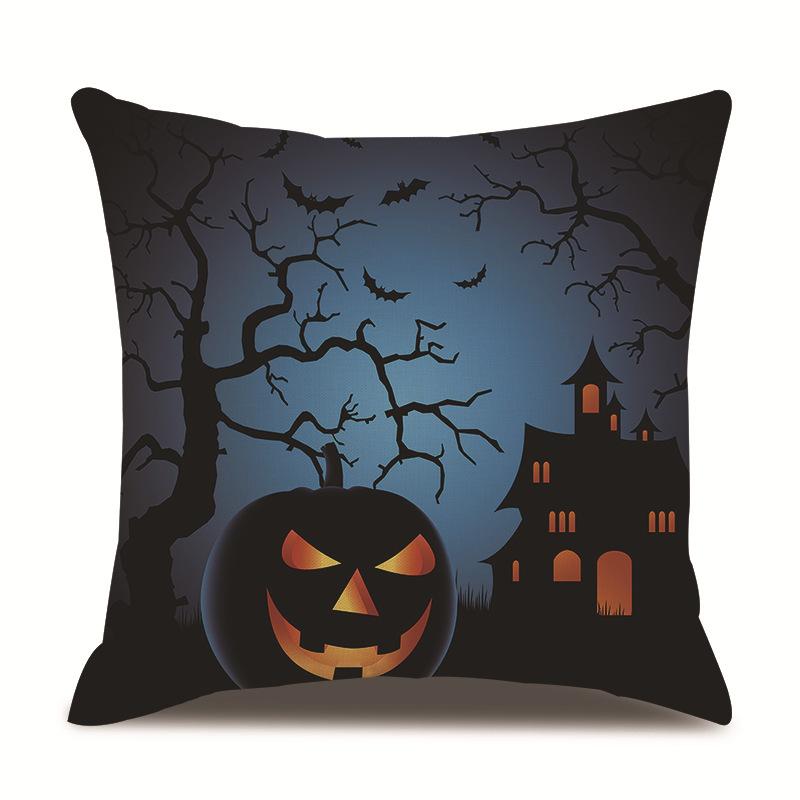 Halloween Linen Pillow Cover Printed Pillow Cover