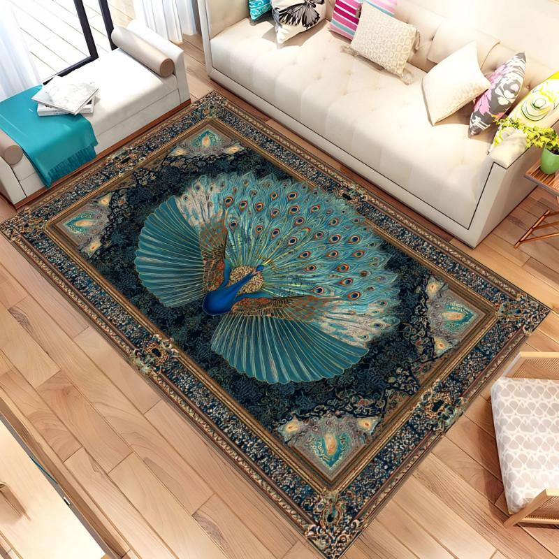 Retro Tribal Grey Wolf graphics Rug,living room sofa,bedroom bedside,dining Entry Door Mat,Washable Rug,Souvenir
