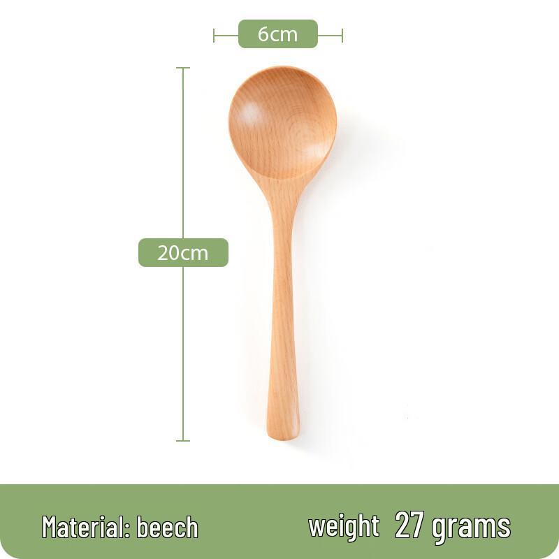 Abay Long Handle Nanmu Wooden Rice & Soup Spoons, Set of 4