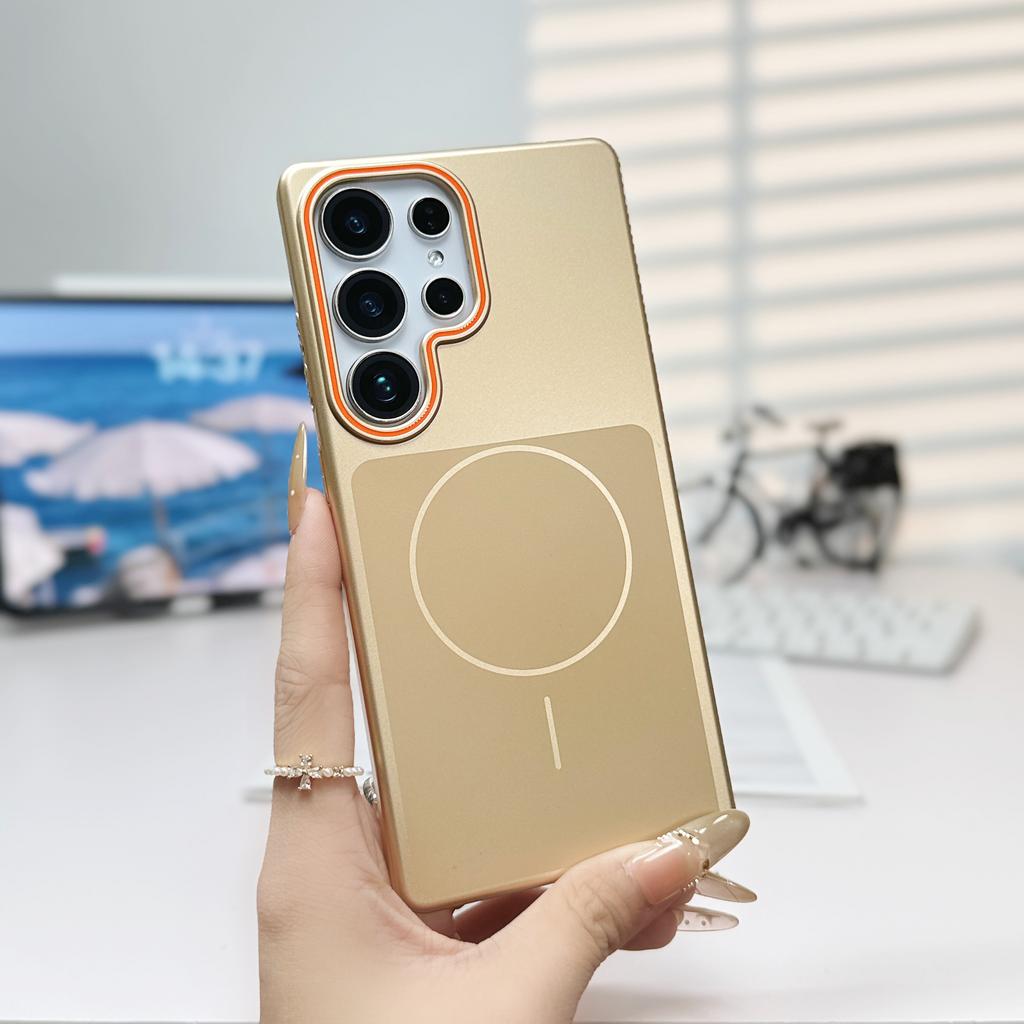 Luxuriöse Schlanke PC-Metalllackierung Galvanisierte Magnetische Hülle Für Samsung S26 S25 S24 S23 Ultra Plus FE Für Magsafe Kabelloses Ladeabdeckung