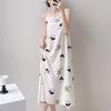 Women's Sweet Camisole Pajama Dress - Cute, Long, Imitation Cotton, Round Neck, Summer Wear, Versatile for Home and Outdoors.