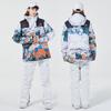 Traje de esquí de invierno unisex: Chaqueta y Pantalones Impermeables, Cortavientos, Cálidos y Engrosados para Snowboard y Esquí Alpino