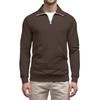 Men's Casual Long-Sleeved Collared Quarter-Zip Sweatshirt