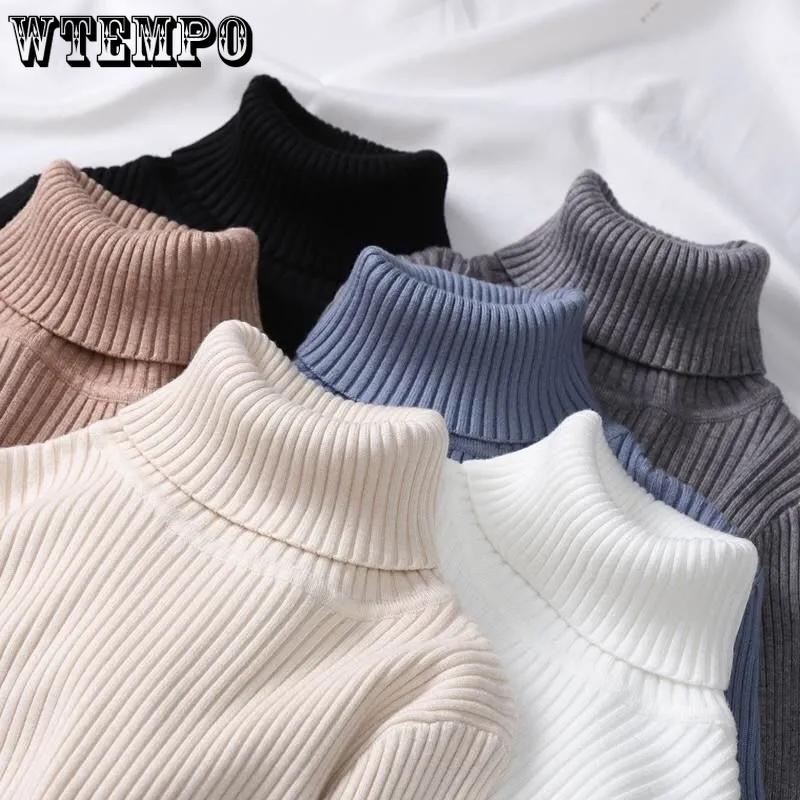 

Теплая куртка, свитер с высоким воротником, тонкий толстый осенне-зимний однотонный свитер студенток