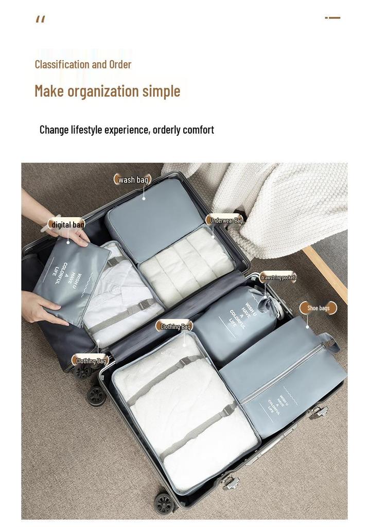 Cross-Border Multi-Functional Travel Storage Bag Set: 7-Piece Organizer for Clothes & Shoes