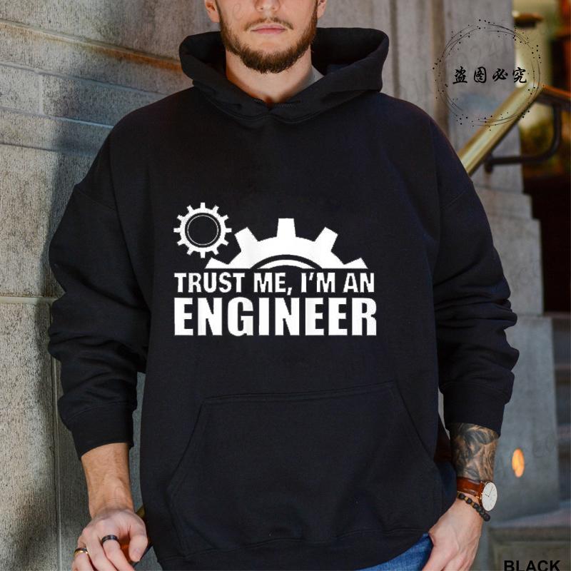 Hoodies for Men Funny Saying Trust Me I Am An Engineer Geek Letter Sweatshirt Programmer Streetwear Long Sleeve Sportwear Fleece