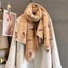Autumn and winter versatile long fringed scarf women's imitation cashmere cashew flower shawl scarf