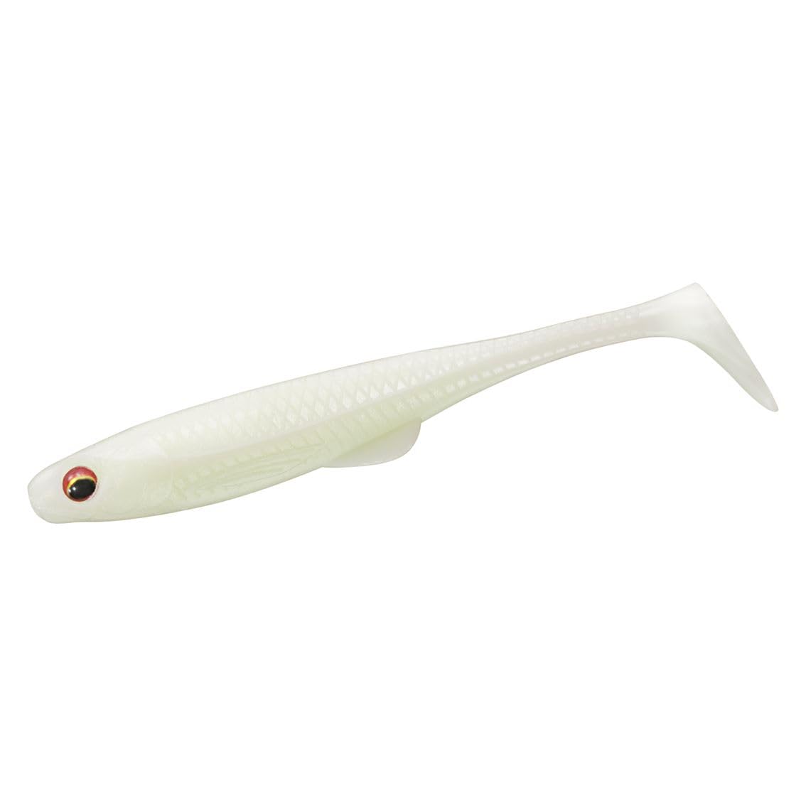 Daiwa FJ Duckfin Shad Glow White Shad Tail Worm 4.2