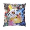 Colorful Cats Painting Pillow Case Home Decorative Kawaii Kitty Cushion Cover Throw Pillow For Car Double-Sided Printing