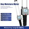 Double Probe Moisture Meter Digital Moisture Meter Portable Moisture Tester with Backlit for Forage Alfalfa Straw