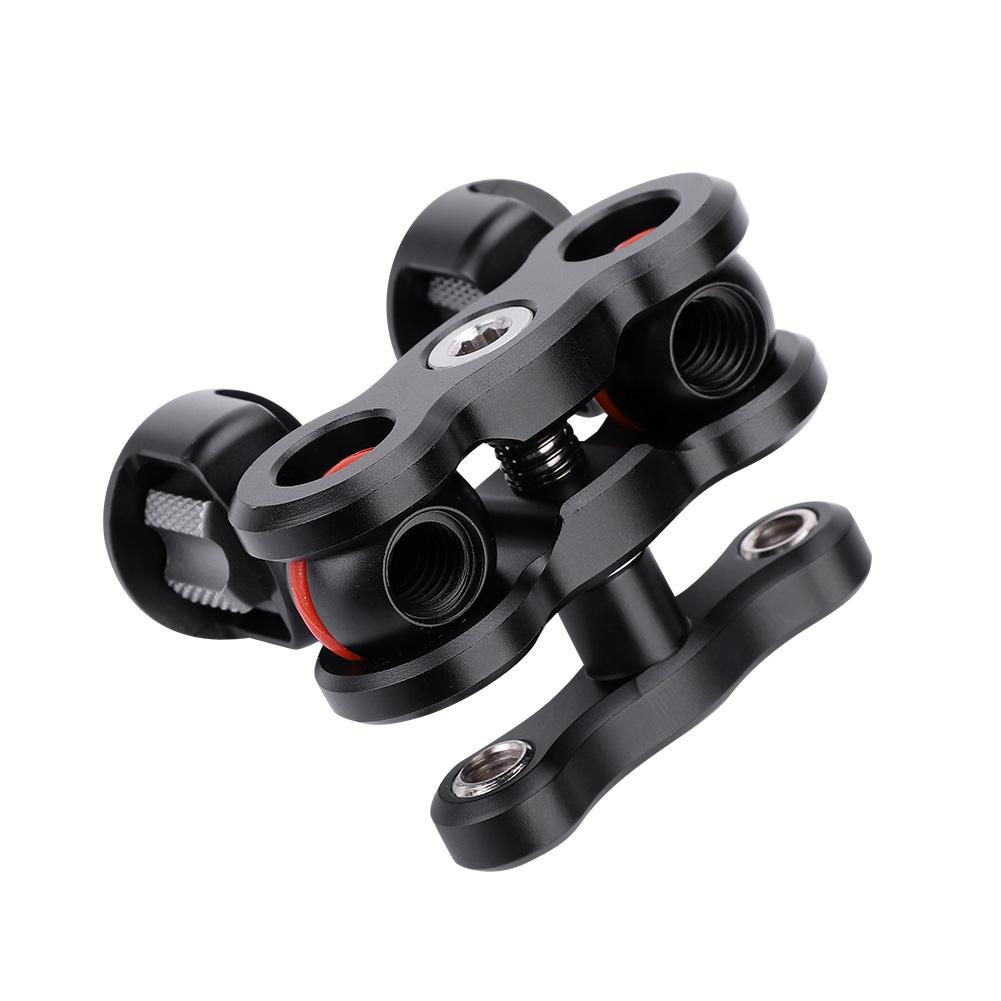 Multi Function Dual Ball Head Hot Shoe Magic Arm Mount Adapter Camera Accessory