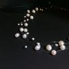 Genuine Freshwater Pearl Multi-Layer Choker: Handmade Woven Fishline Necklace - Elegant, Versatile Jewelry for Women