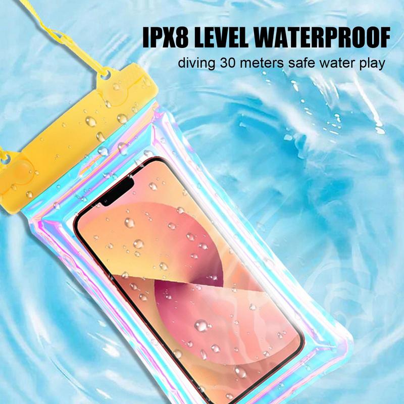 Portable Waterproof Phone Case Pouch Underwater Dry Bag With Neck Strap Luminous Swimming Bag Large Capacity Storage Bag