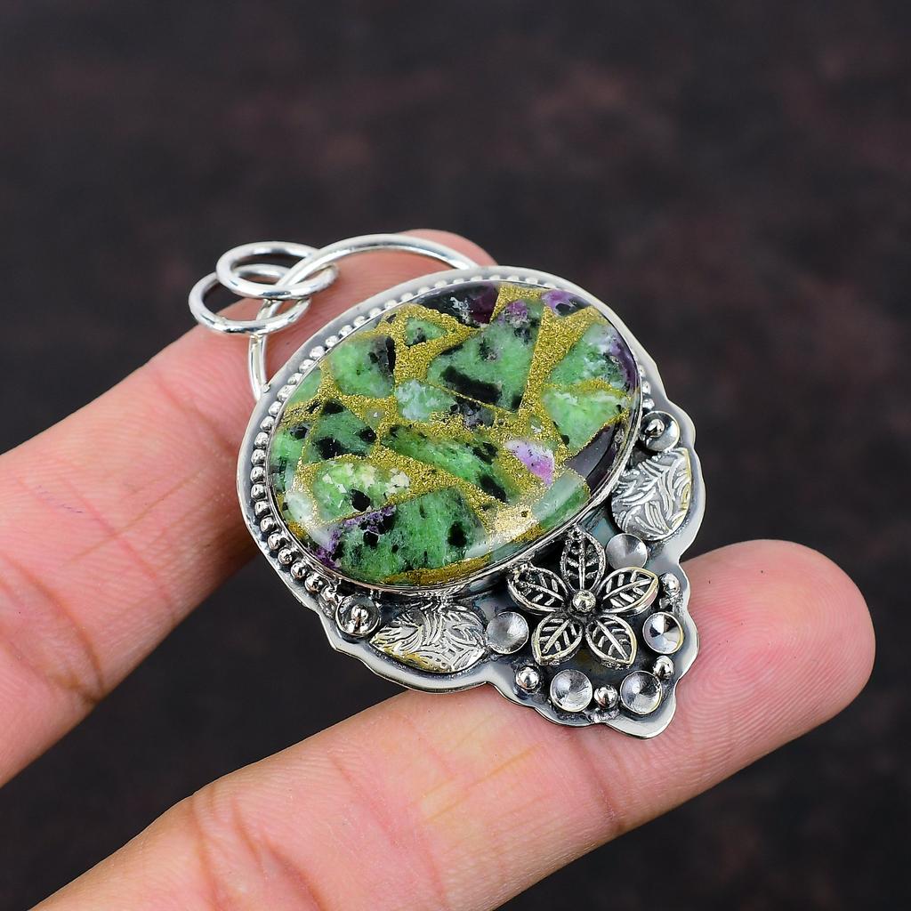 Cupru Rubin Zoisite Pandantiv Bijuterii lucrate manual pandantiv din argint 925 Pandantiv cu flori Bijuterii cu pietre prețioase noi cadou pentru pandantiv Boho