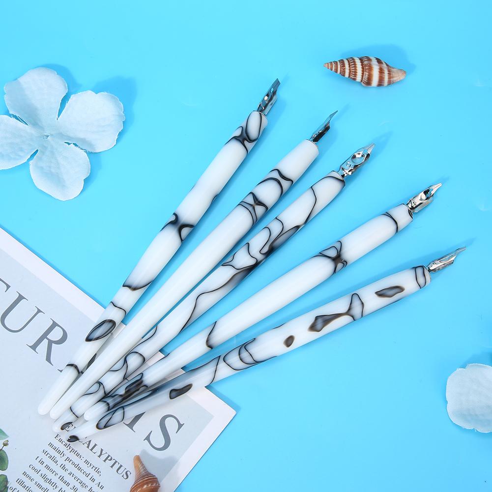 5 Pezzi Bella Penna Acrilica Pennino Rotondo Strumento per Disegno Artistico a Fumetti Accessori Forniture