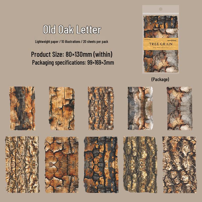 

Retro Texture Tree Grain Imprint Paper for Journaling & Collage – A Beautiful Day Series (6 Types)