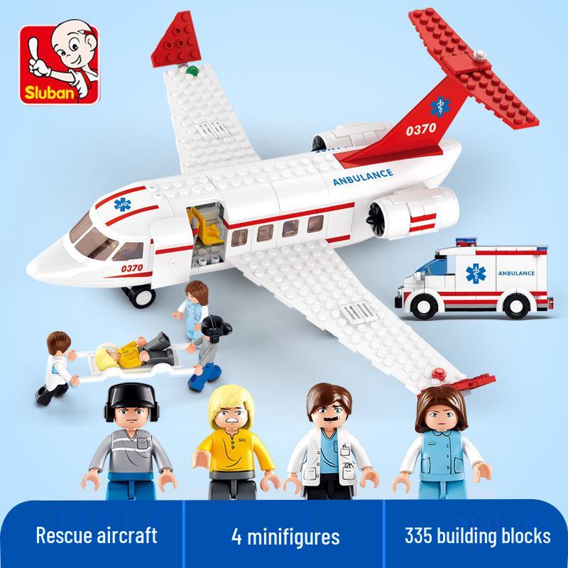 Little Luban B0366 Children's Educational Airplane Building Blocks Toy