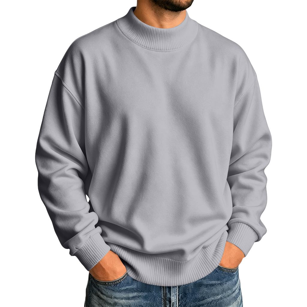 Men's Color Lined Knit Sweater Casual Thermal Base Layer for Everyday Wear