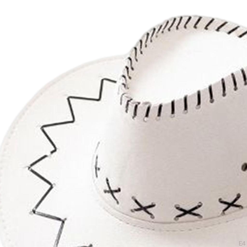 Big Brim Cowboy Hat with Bandana Fancy Dress up Photo Props Headwear Cowgirl Hats for Men Women West