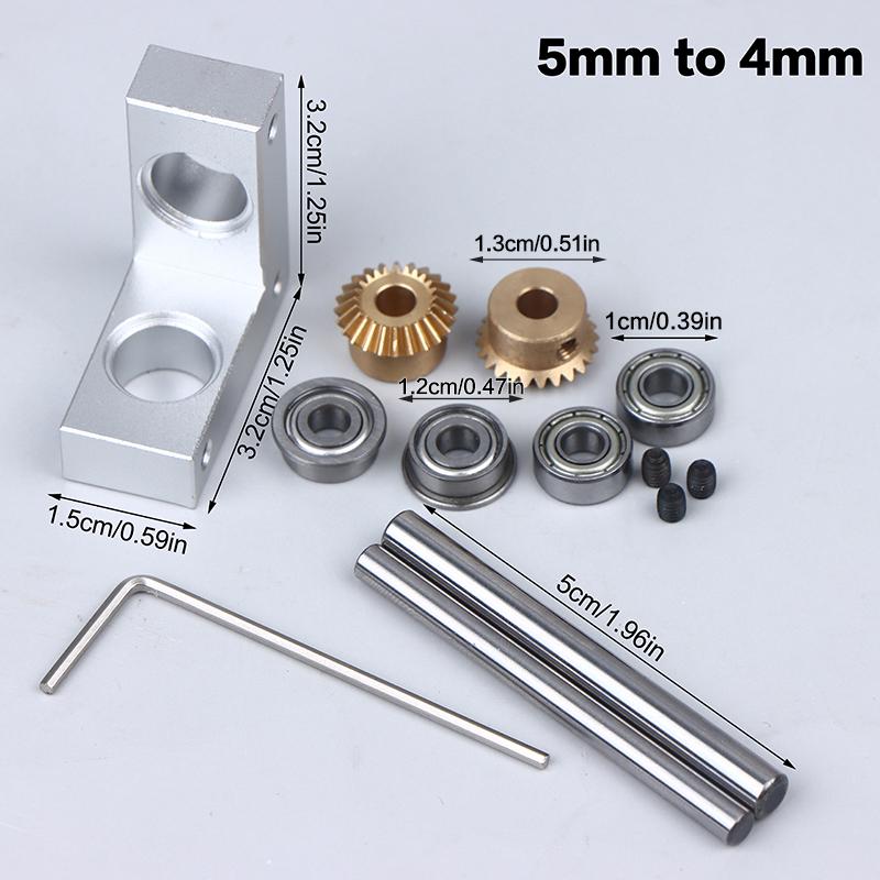 4/5Mm Mini Right Angle Rotator Small 90 Degree 1:1 Gearbox Bevel Gear Commutator Model Transmission Case