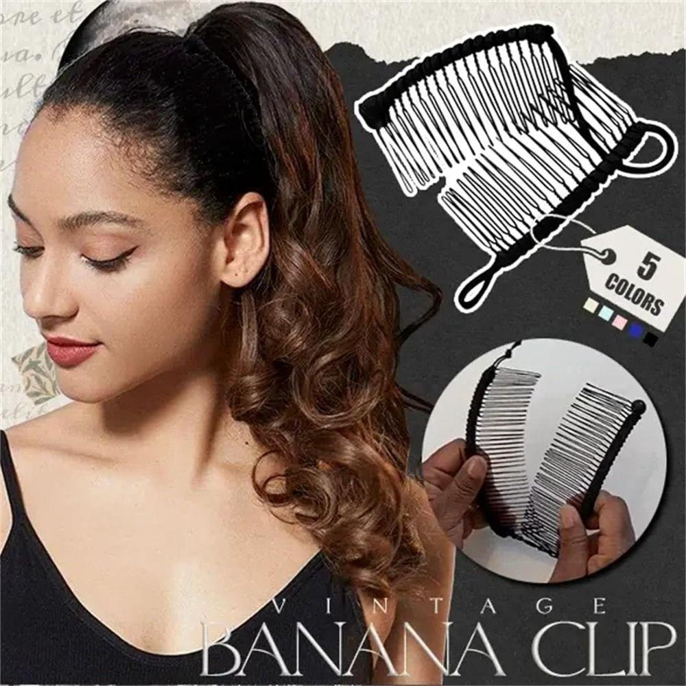 Stretchy Banana Hair Clip Metal Ponytail Holder Fashion Hair Hook  Hair Accessories