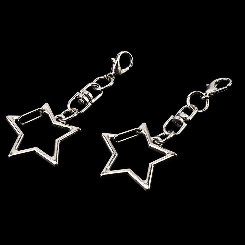 30Pcs Unique Alloy Star Keyring Pendant Star Shaped Clasp For Diy Projects