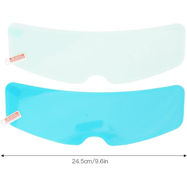 2 Set Motorcycle Rainproof Film, 9.6in Universal Rainproof Helmet Film Transparent Clear Motorcycle Helmet Anti Fog Film Interior Exterior Patch