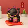 1pc Solar Powered Maneki Neko Lucky Cat Welcoming Chinese Lucky Cat Waving Hand Beckoning Fortune Cat Figurines For Home Decor