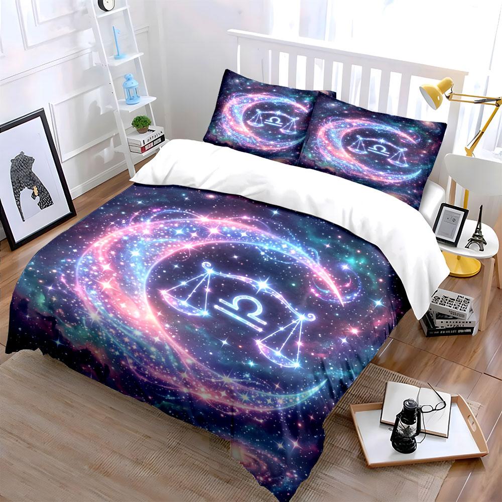 Libra Galaxy Bedding Set Bedding Duvet Cover Set Duvet Cover Pillowcases (1 * Duvet Cover 2 * Pillowcases, without duvet insert)